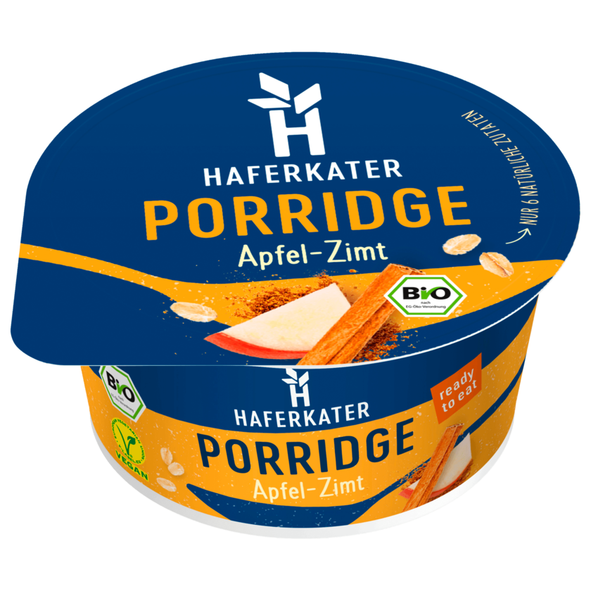 Haferkater Bio Porridge Apfel-Zimt vegan 180g
